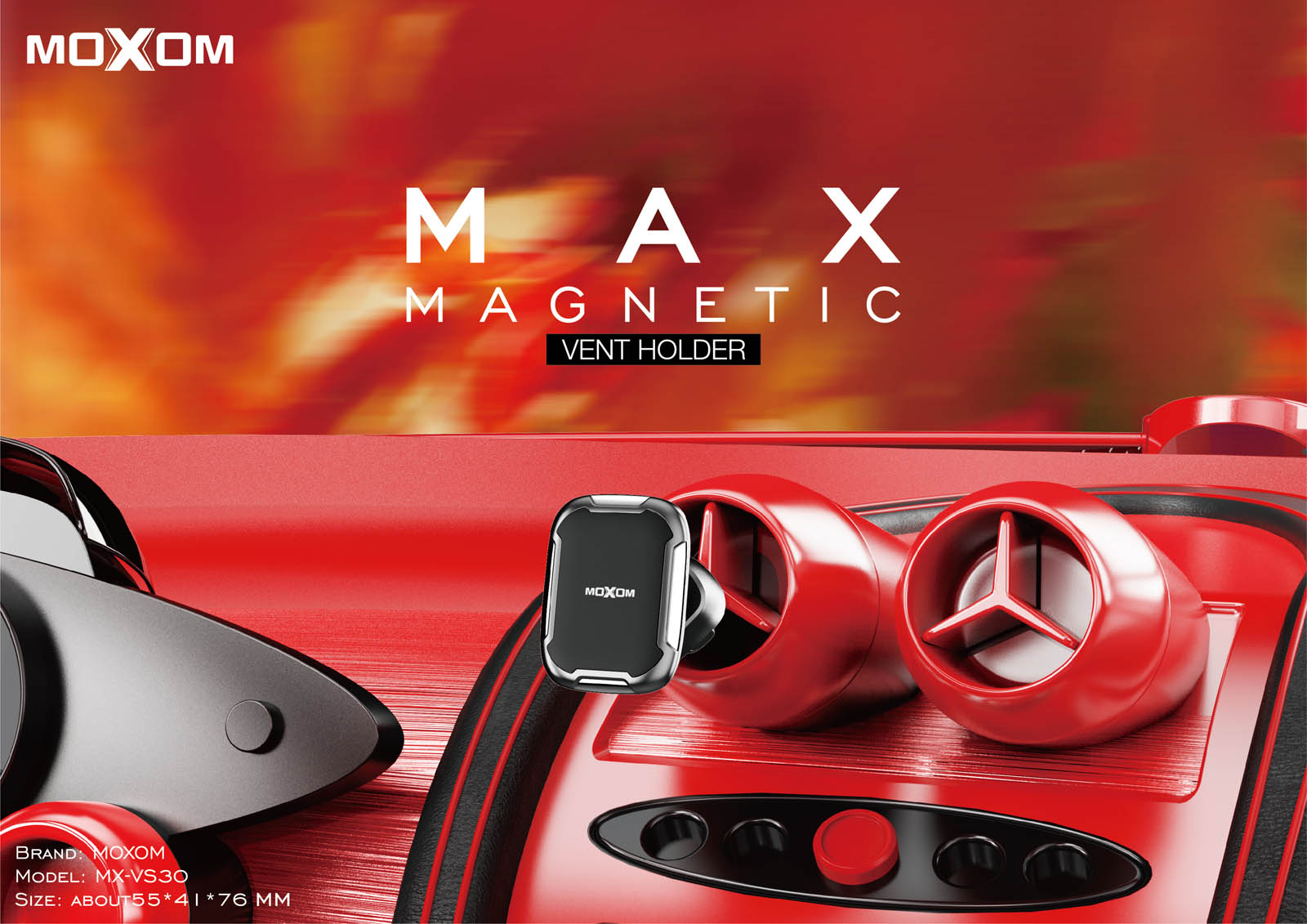 Support automobile pour téléphone Moxom MX-VS30 Noir – Image 5