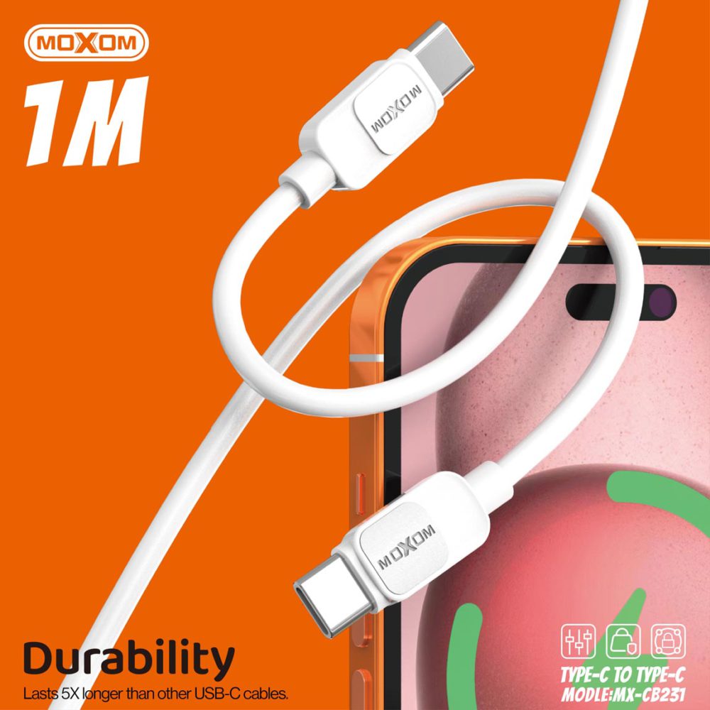 Câble Moxom USB-C vers USB-C - Image 3